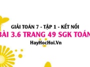 Bài 3.6 SGK Toán 7 tập 1 Kết nối tri thức